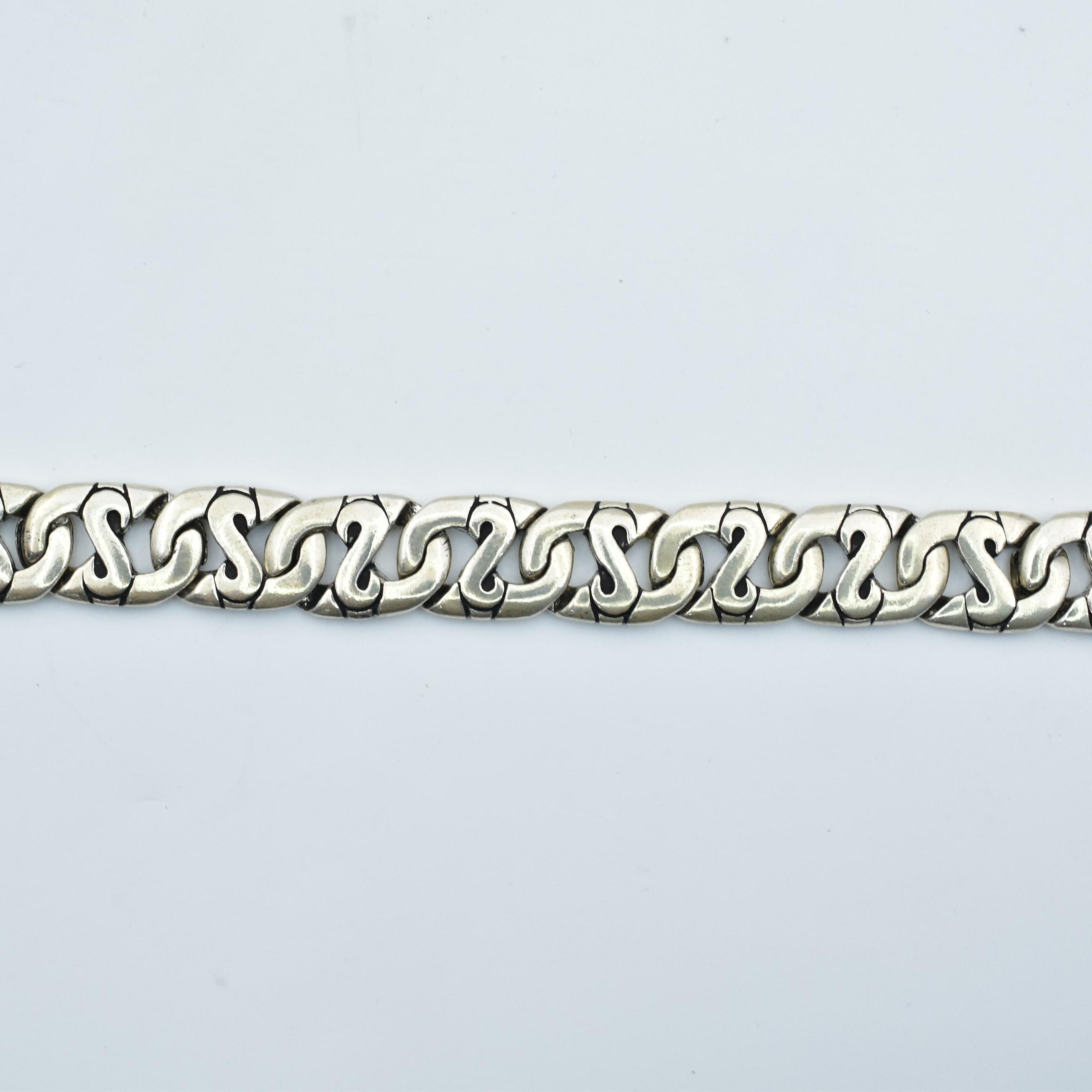 Sterling Silver Rocky Road Mens Bracelet