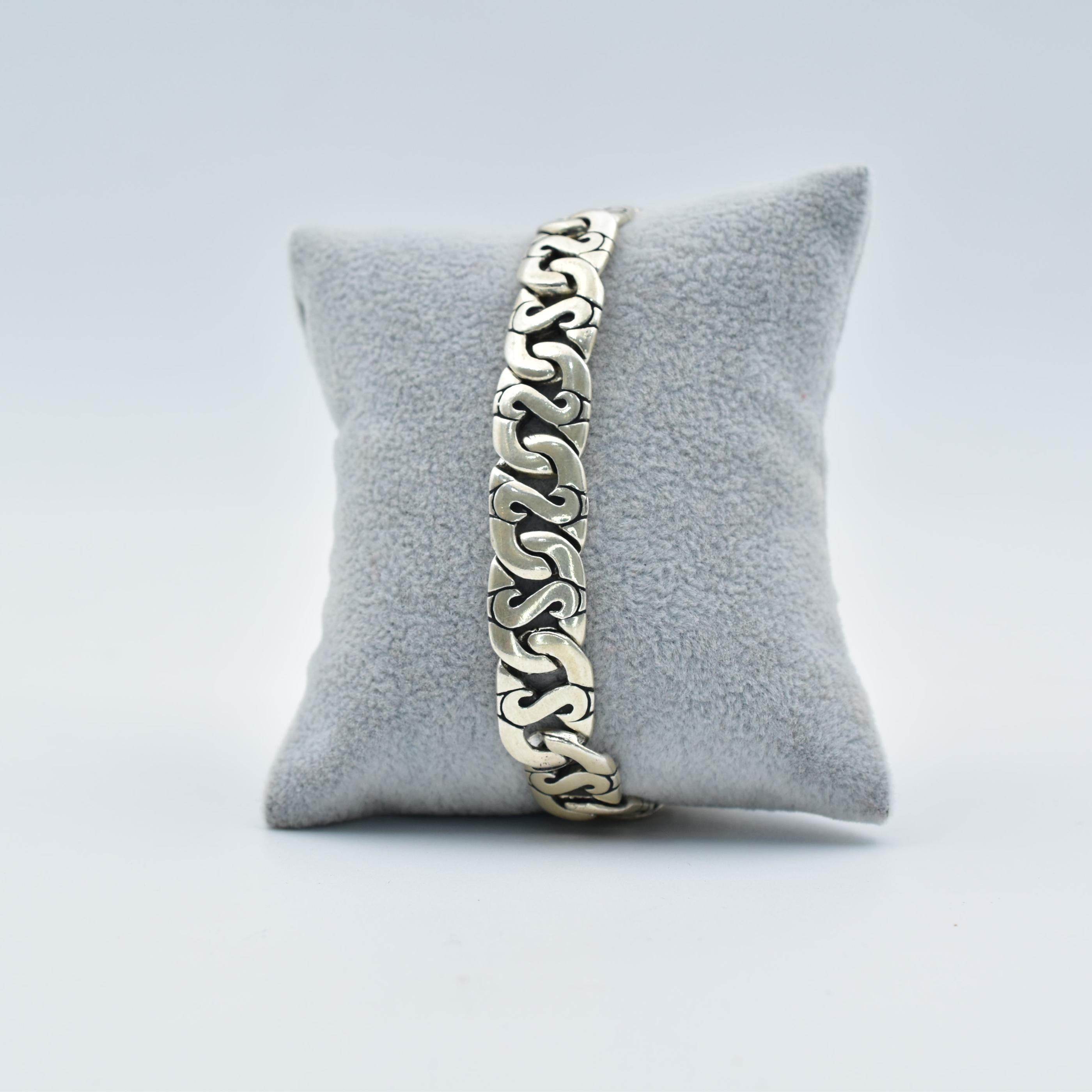 Sterling Silver Rocky Road Mens Bracelet