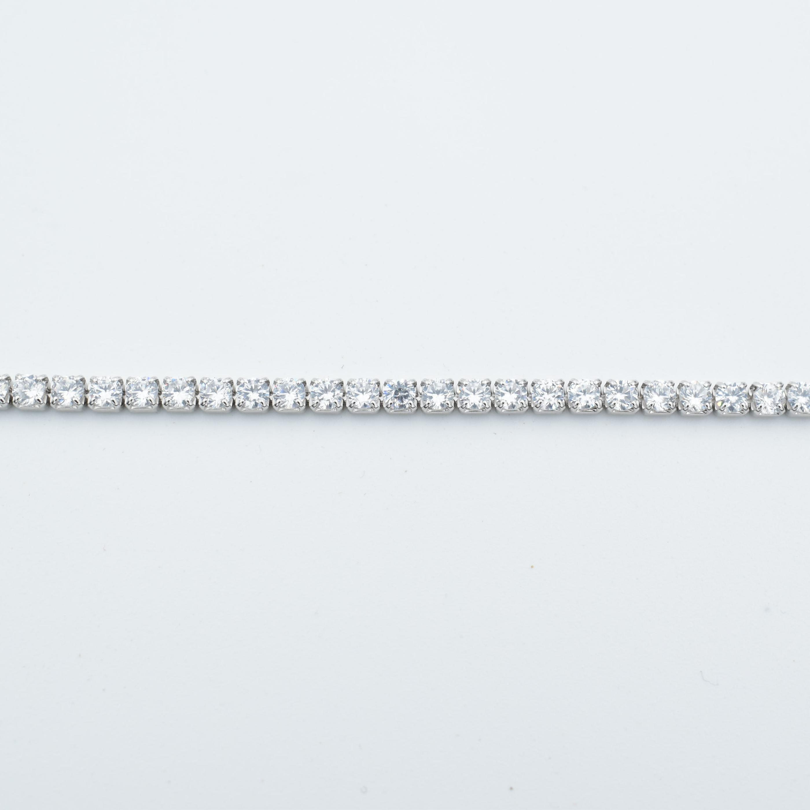 Silver White Tennis Bracelet