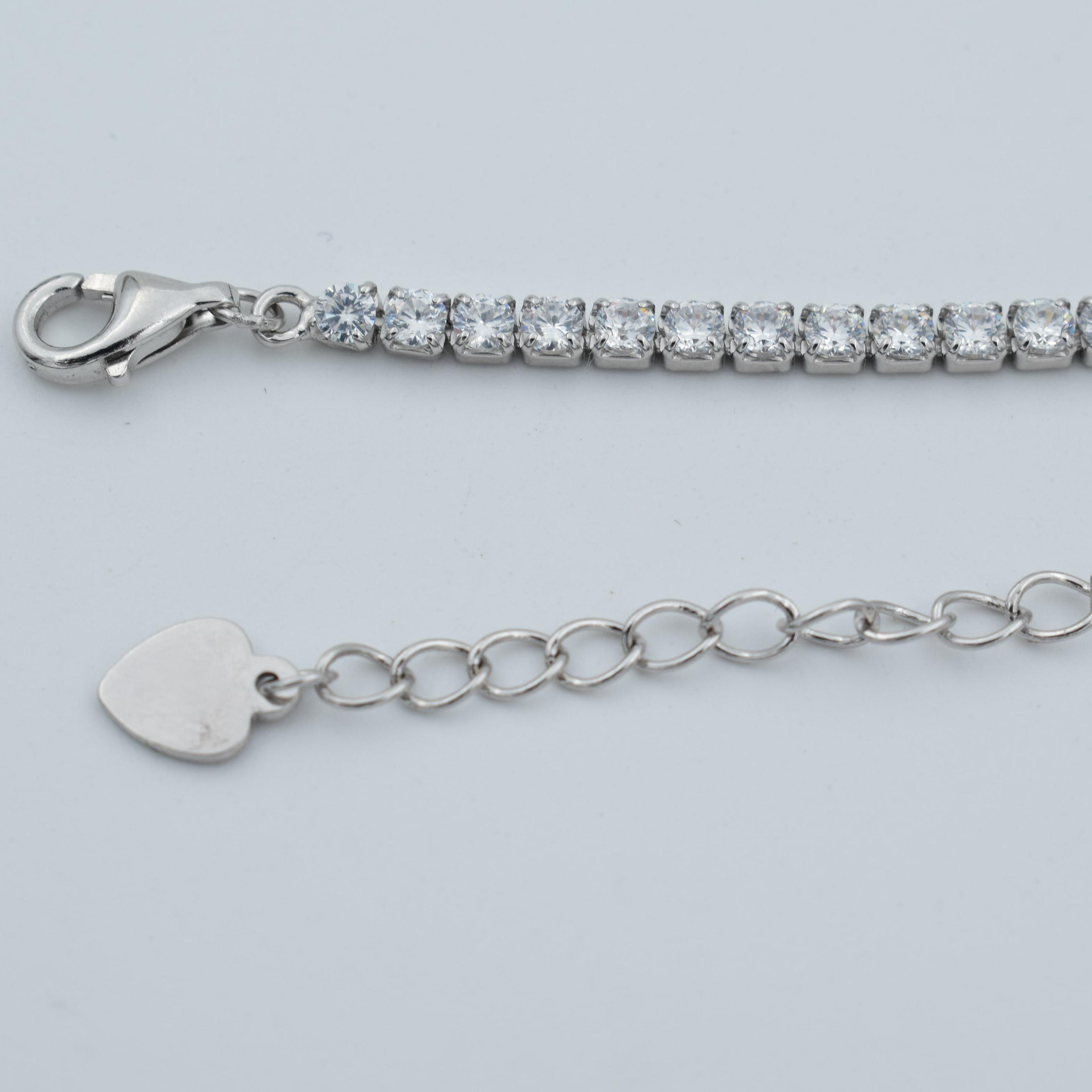 Silver White Tennis Bracelet