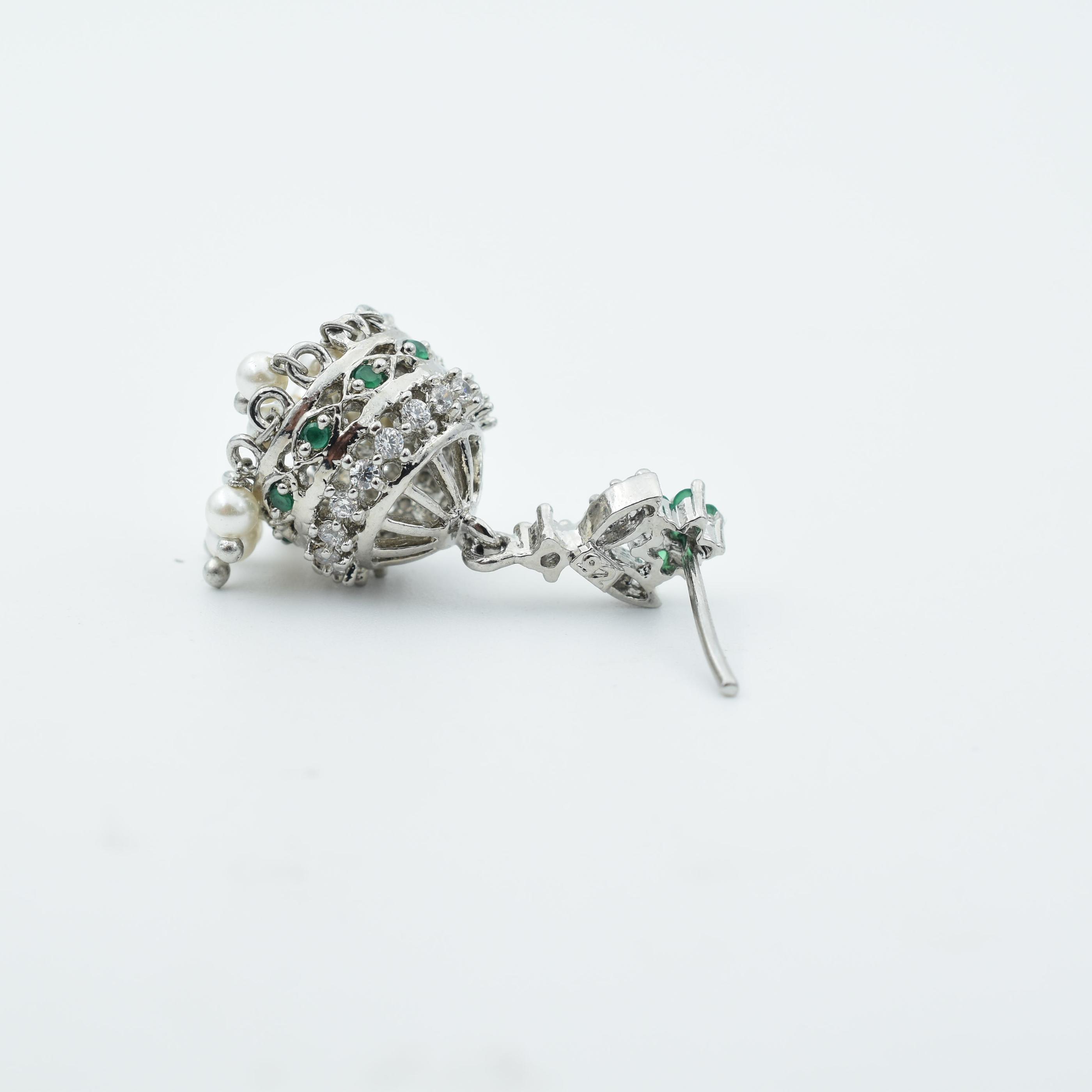 Premium Quality American Diamonds Jhumka Earrings AD CZ Jhumki Earrings Cubic Zirconia Brass Jhumki Earring