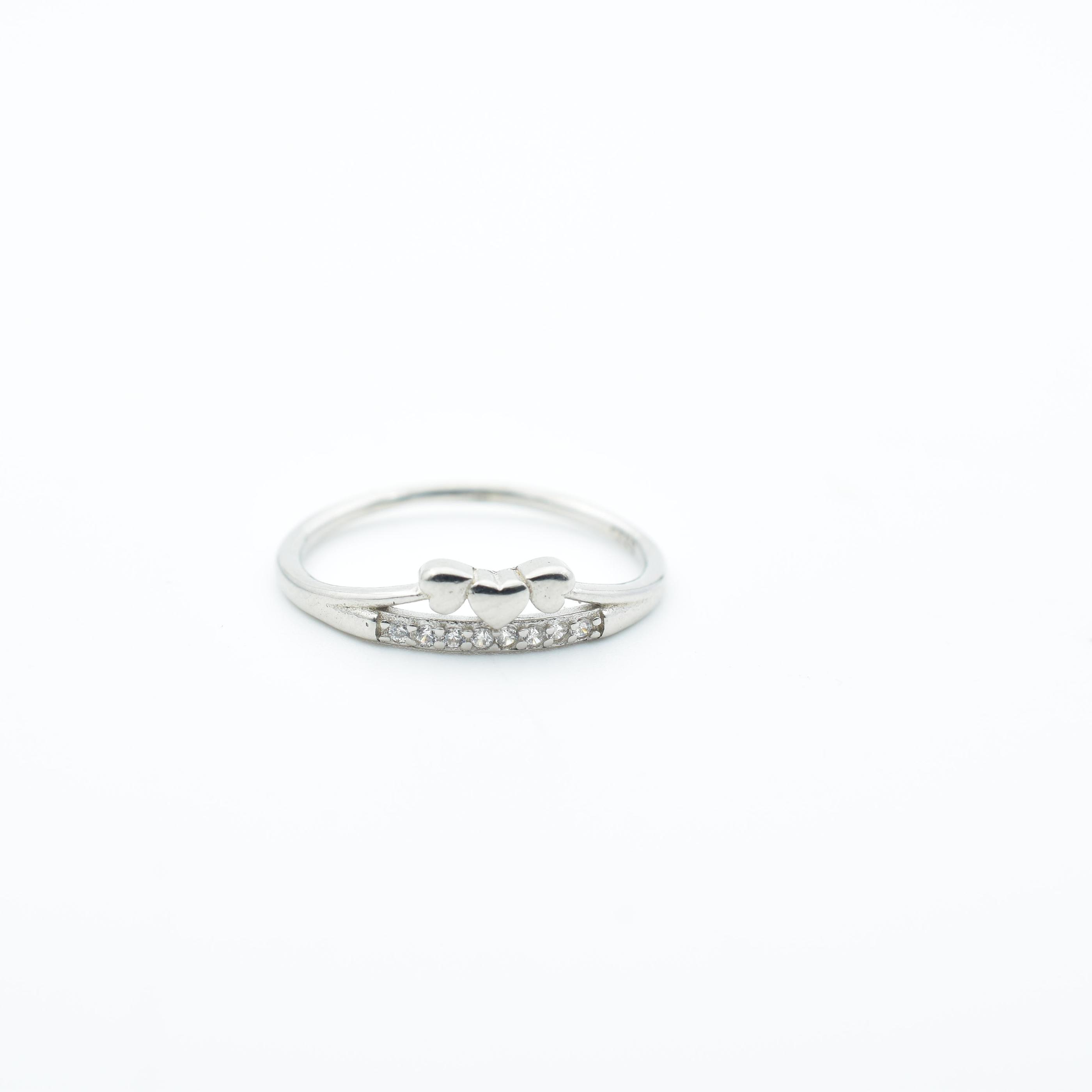 Three Heart Siver Ladies Ring