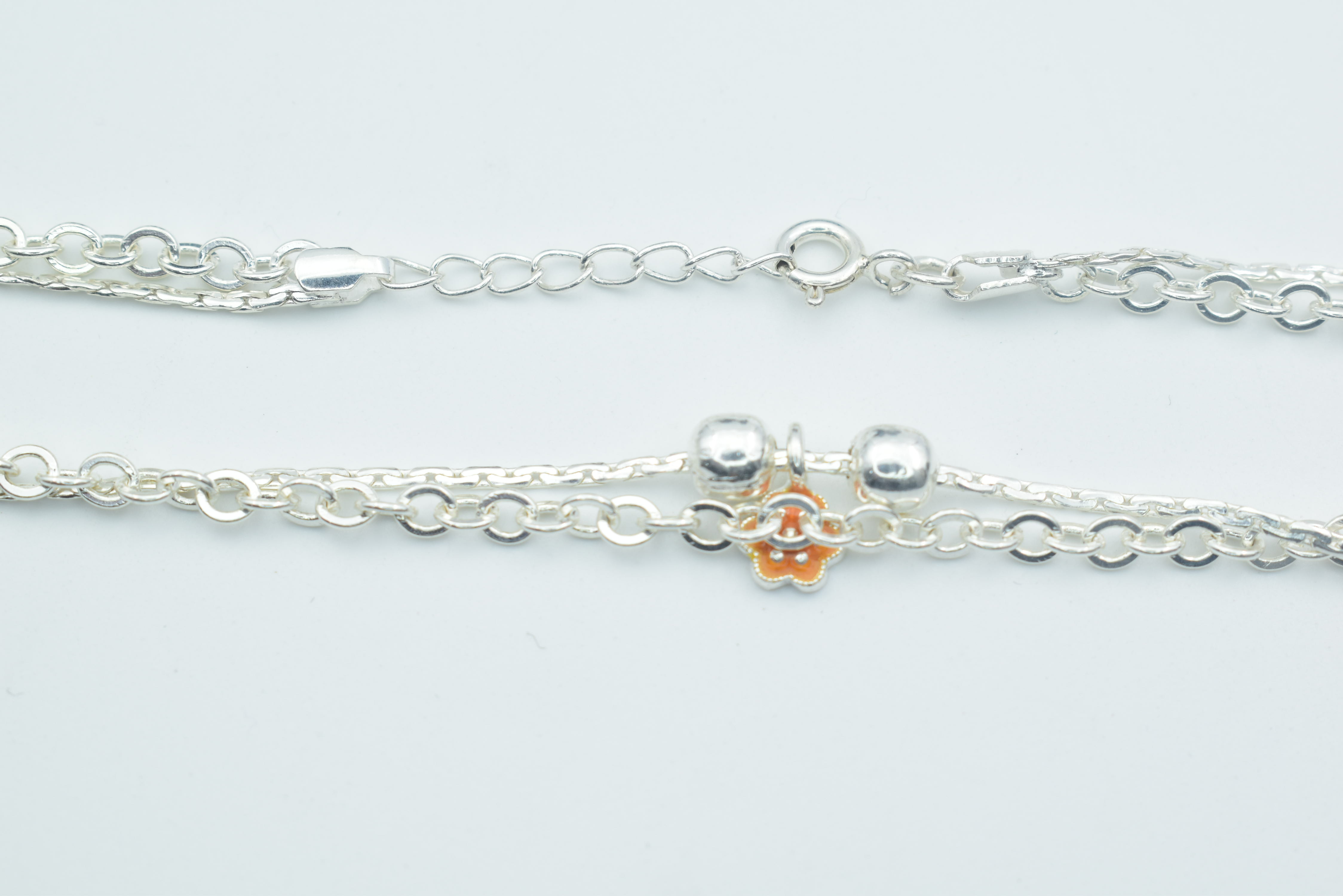 DOUBLE CHAIN SILVER ANKLET