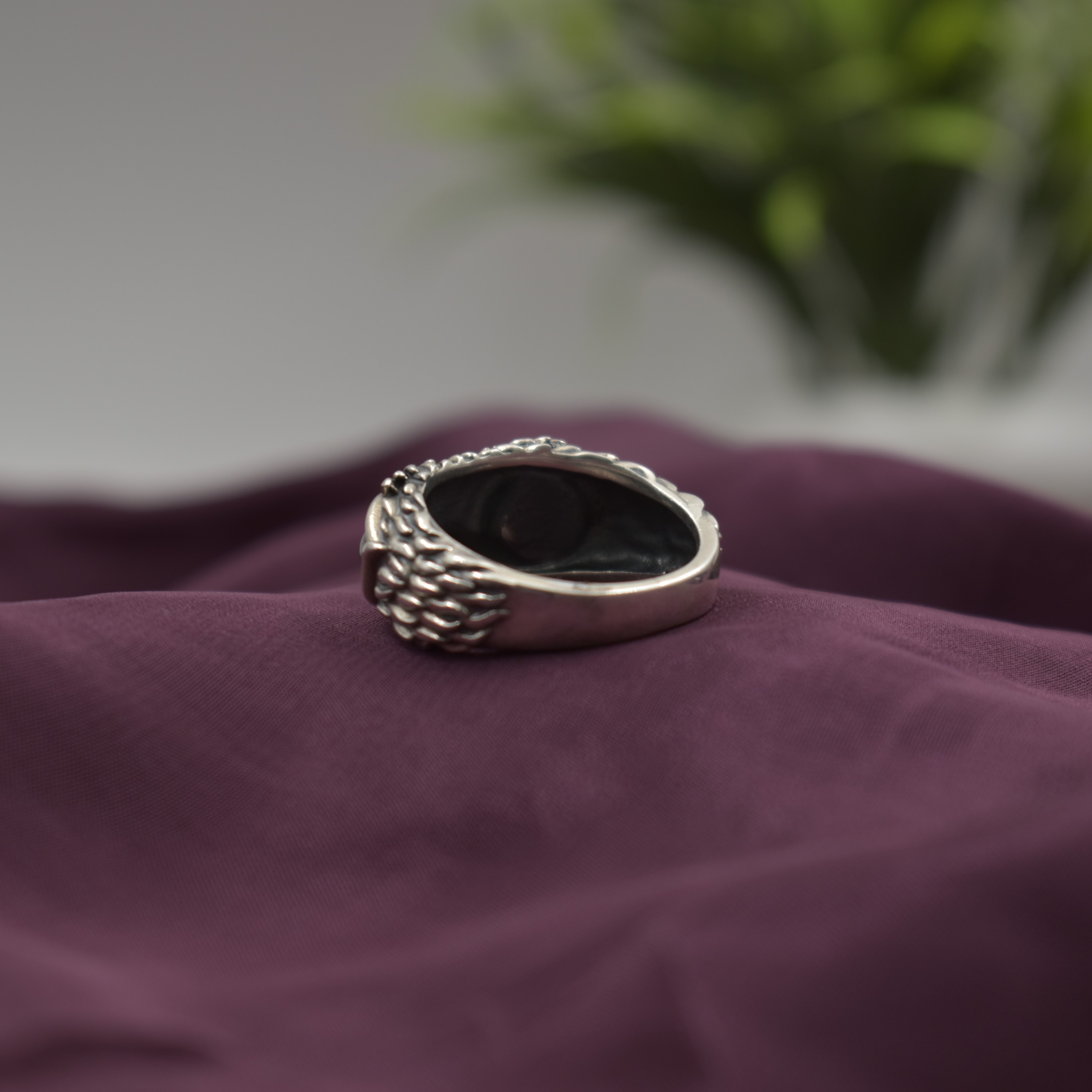 Blue Owl Eye Ring