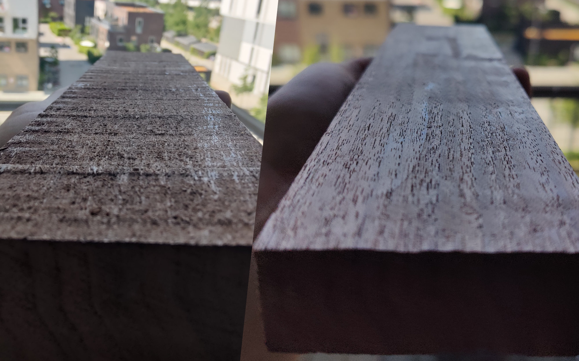 Before and after planing