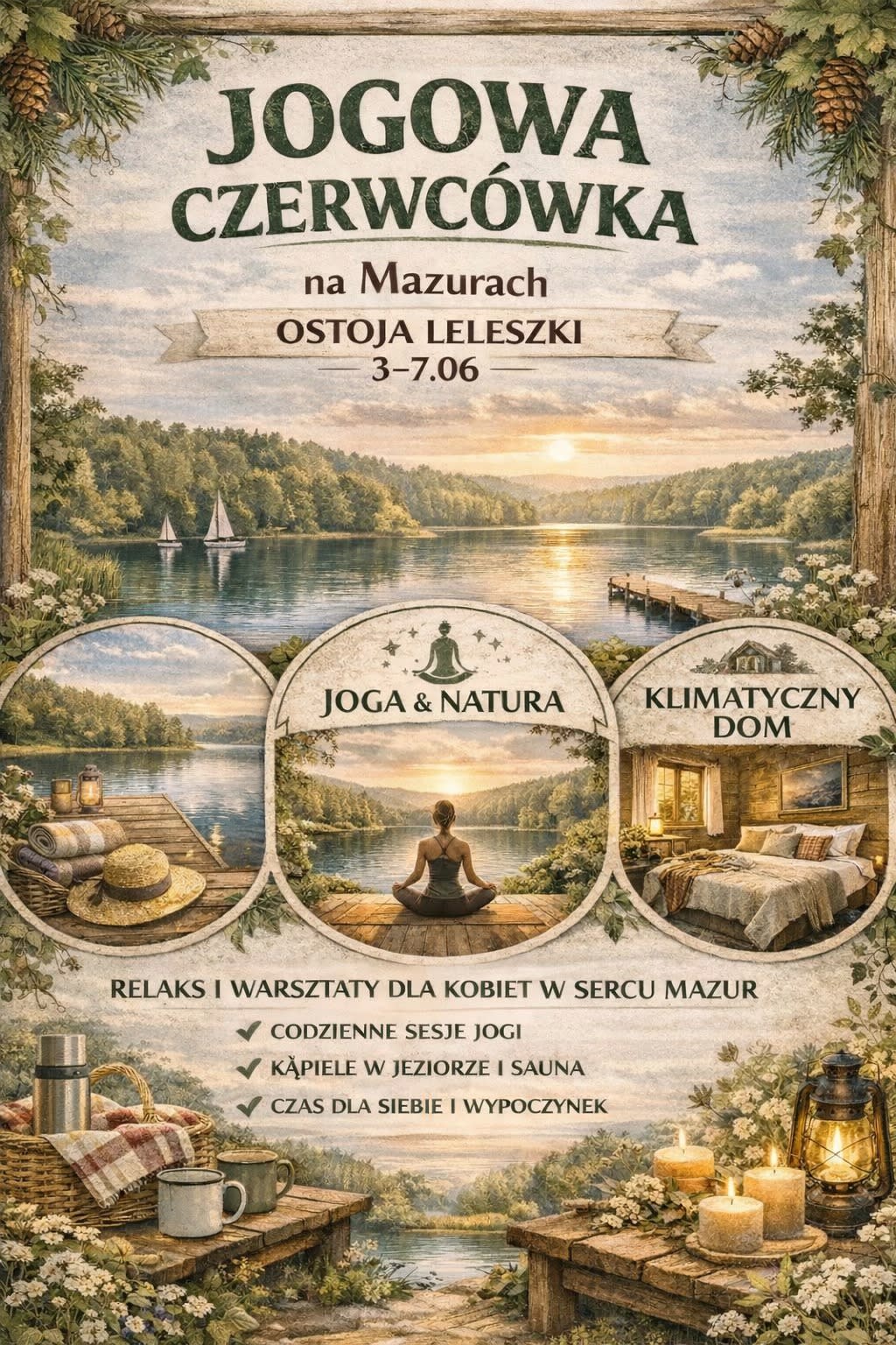 Jogowa czerwcówka na Mazurach w OSTOJI LELESZKI