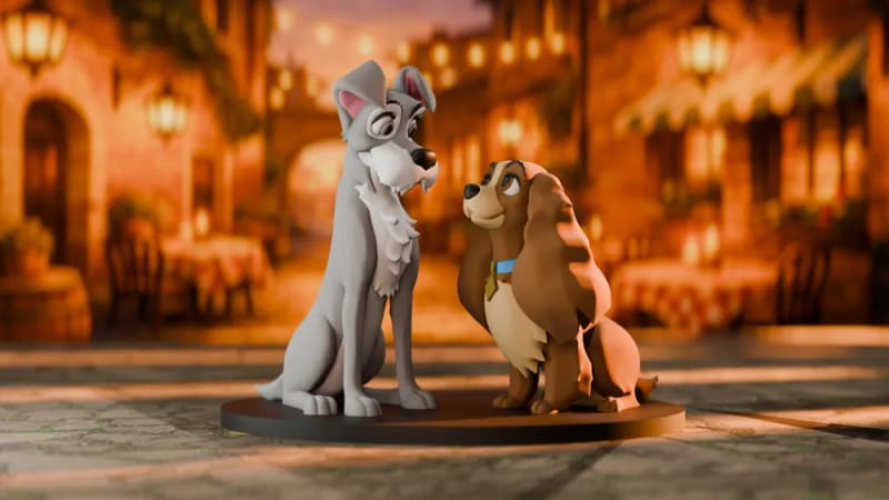 Coleccionable de Disney La Dama y el Vagabundo