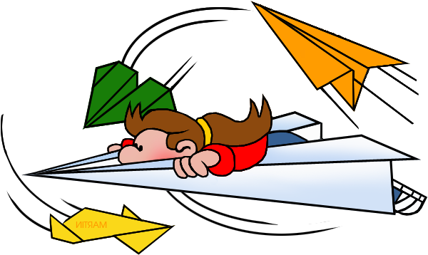 Flying Paper Airplane Clipart - Paper Airplane - Free Transparent PNG Clipart Images Download. - Transparent PNG Free Download