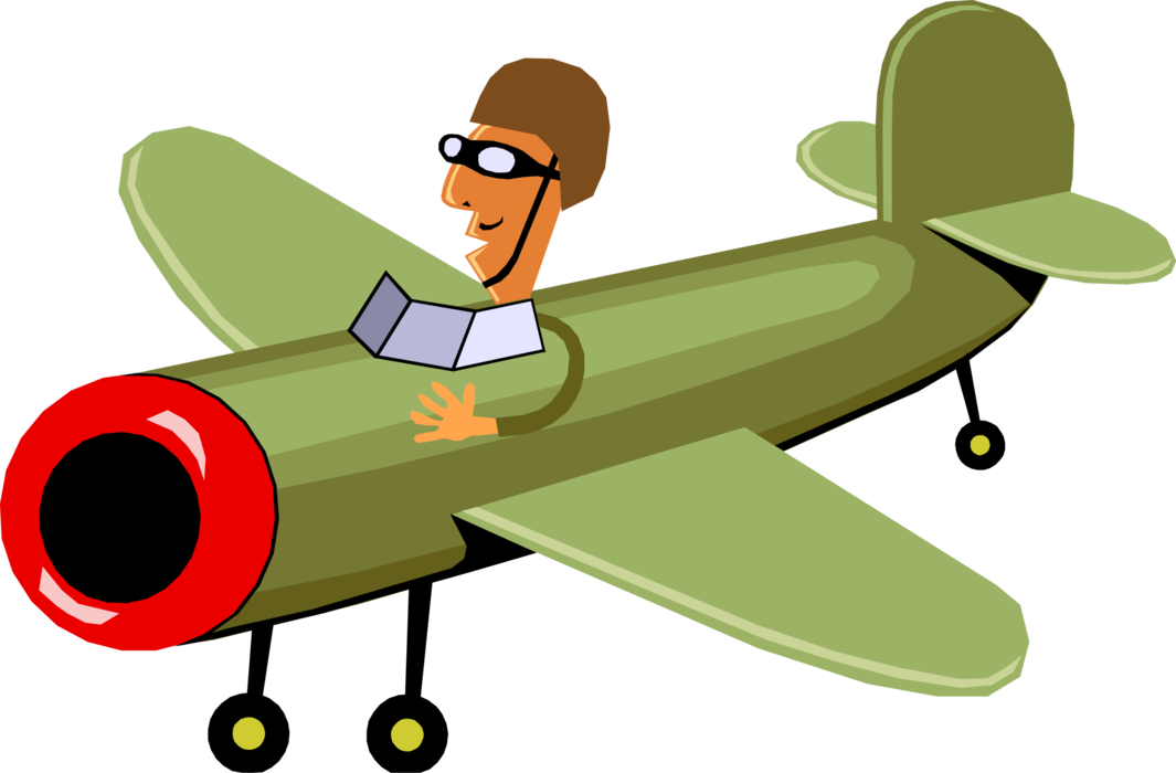 Vector Illustration Of Airforce Pilot Flies Military - Airplane Clipart - Free Transparent PNG Clipart Images Download. - Transparent PNG Free Download