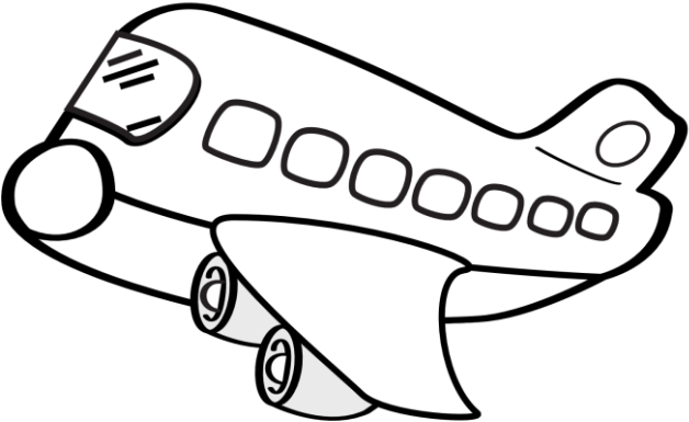 Pin Plane Clipart Black And White - Airplane Cartoon No Background - Free Transparent PNG Clipart Images Download. - Transparent PNG Free Download