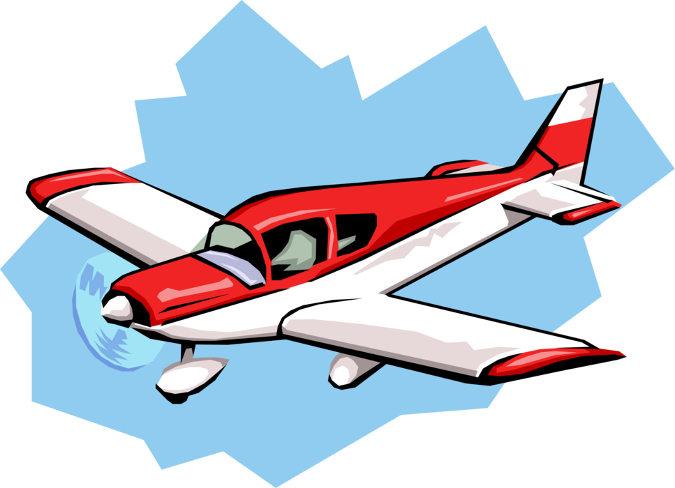 Vector Illustration Of Small Fixed Wing Piston Powered - Airplane Clipart - Free Transparent PNG Clipart Images Download. - Transparent PNG Free Download