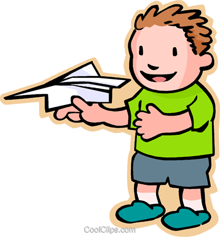 Little Boy With A Paper Plane Royalty Free Vector Clip - Cartoon Throw Paper Airplane - Free Transparent PNG Clipart Images Download. - Transparent PNG Free Download