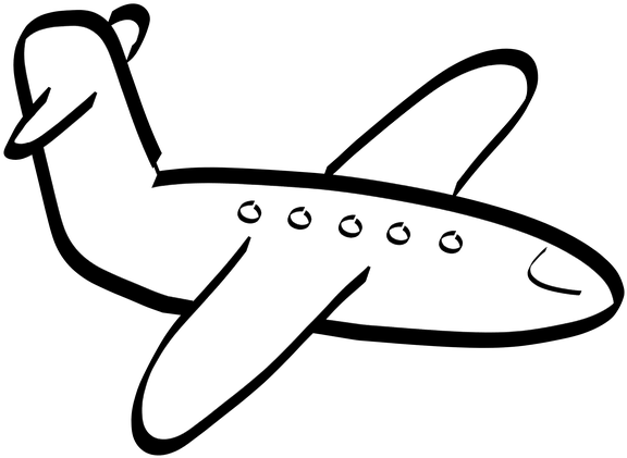 Graphic Library Library Aeroplane Pictures For Colouring - Cartoon Airplane Black And White - Free Transparent PNG Clipart Images Download. - Transparent PNG Free Download
