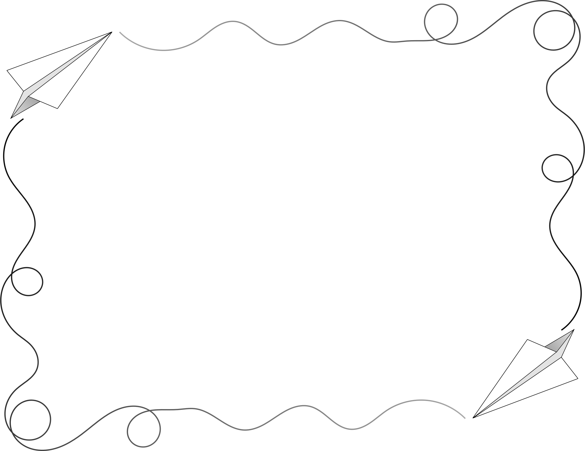 Paper Airplane Border By @arvin61r58, Paper Airplane - Line Art - Free Transparent PNG Clipart Images Download. - Transparent PNG Free Download