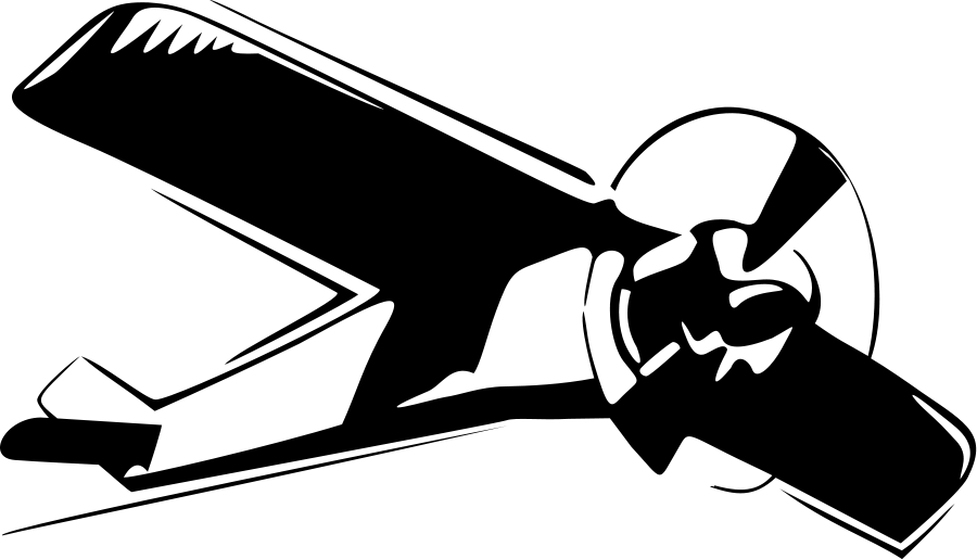 Airplane - Clipart - Black - And - White - Old Plane Vector Png - Free Transparent PNG Clipart Images Download. - Transparent PNG Free Download