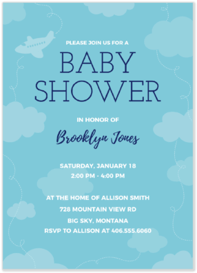 Airplanes Baby Shower Invitation Front - Poster - Free Transparent PNG Clipart Images Download. - Transparent PNG Free Download