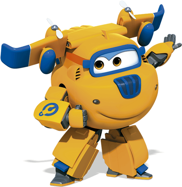 Donnie Is A Yellow And Blue Airplane Who Can Invent - Super Wings Donnie - Free Transparent PNG Clipart Images Download. - Transparent PNG Free Download