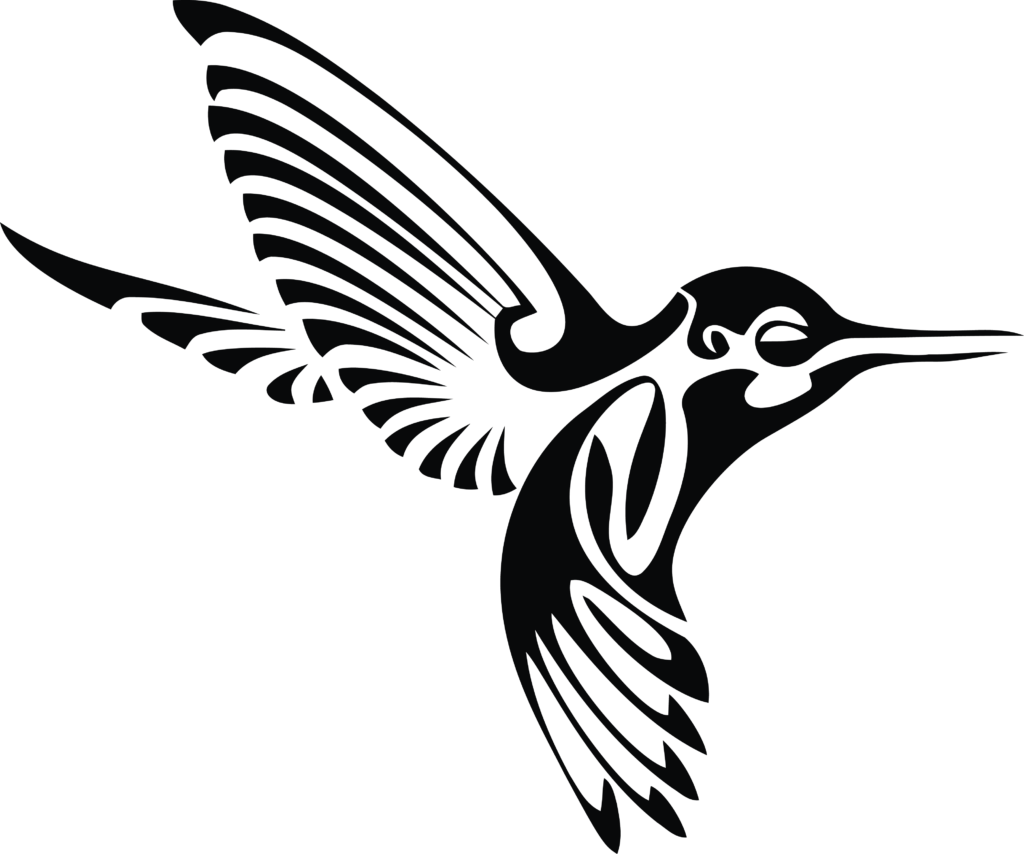 248 Free Clipart Of A Black And White Tribal Hummingbird - Hummingbird Black And White - Free Transparent PNG Clipart Images Download. - Transparent PNG Free Download