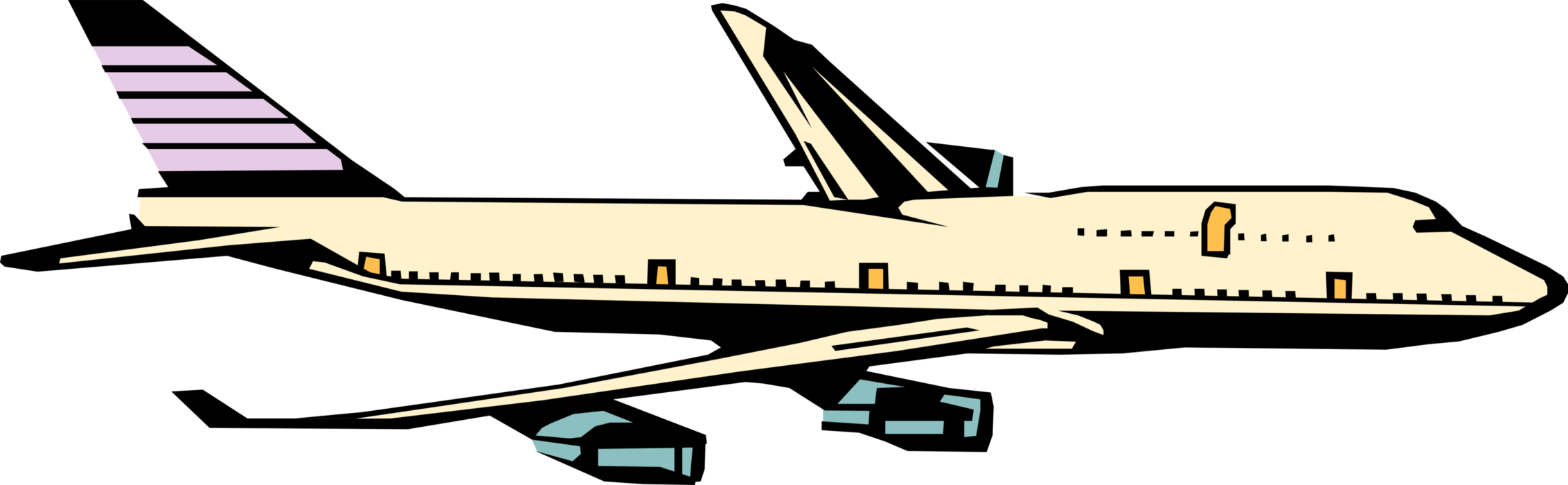 Vector Illustration Of Commercial 747 Airplane Boeing - Vector Illustration Of Commercial 747 Airplane Boeing - Free Transparent PNG Clipart Images Download. - Transparent PNG Free Download