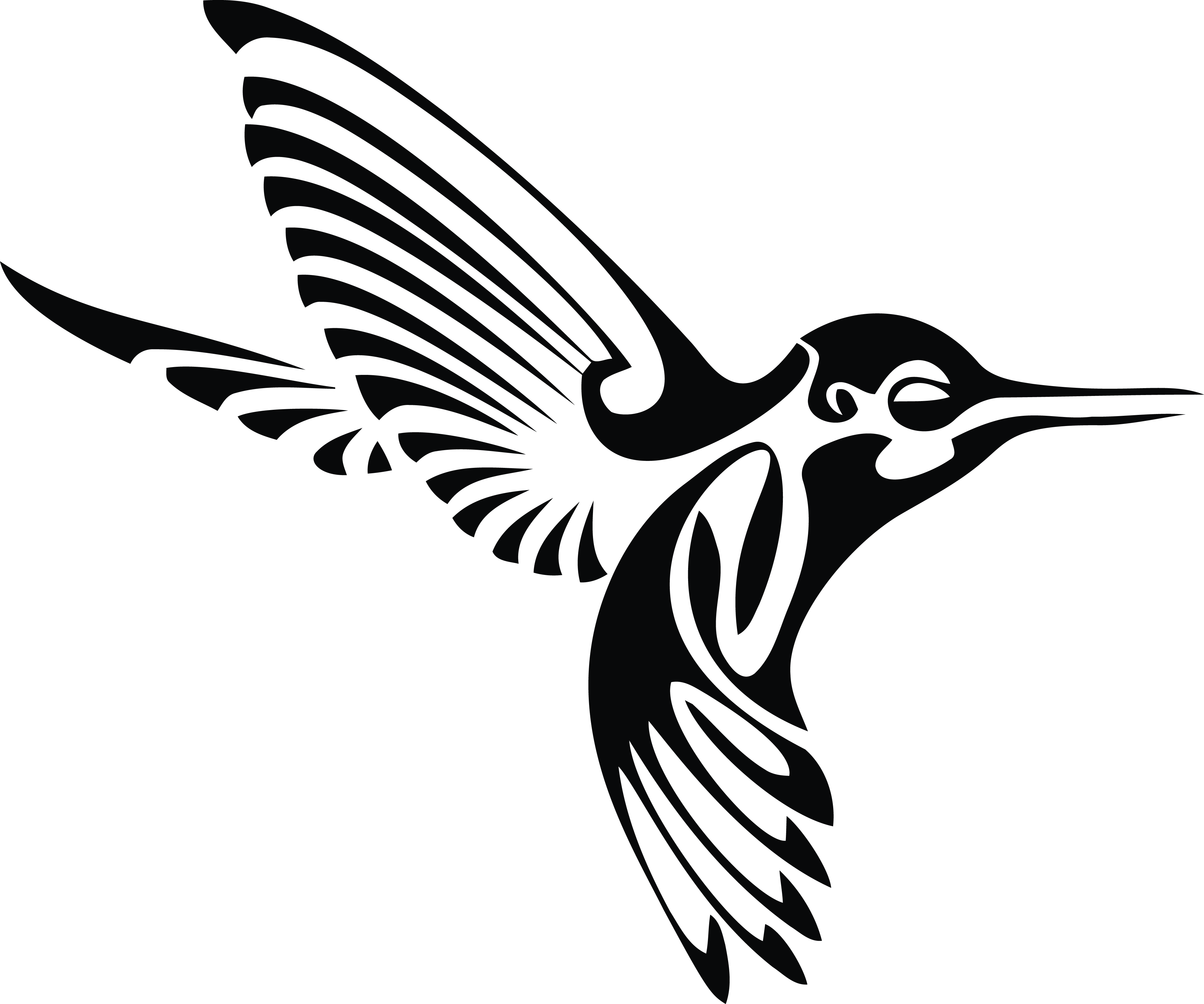 248 Free Clipart Of A Black And White Tribal Hummingbird - 248 Free Clipart Of A Black And White Tribal Hummingbird - Free Transparent PNG Clipart Images Download. - Transparent PNG Free Download