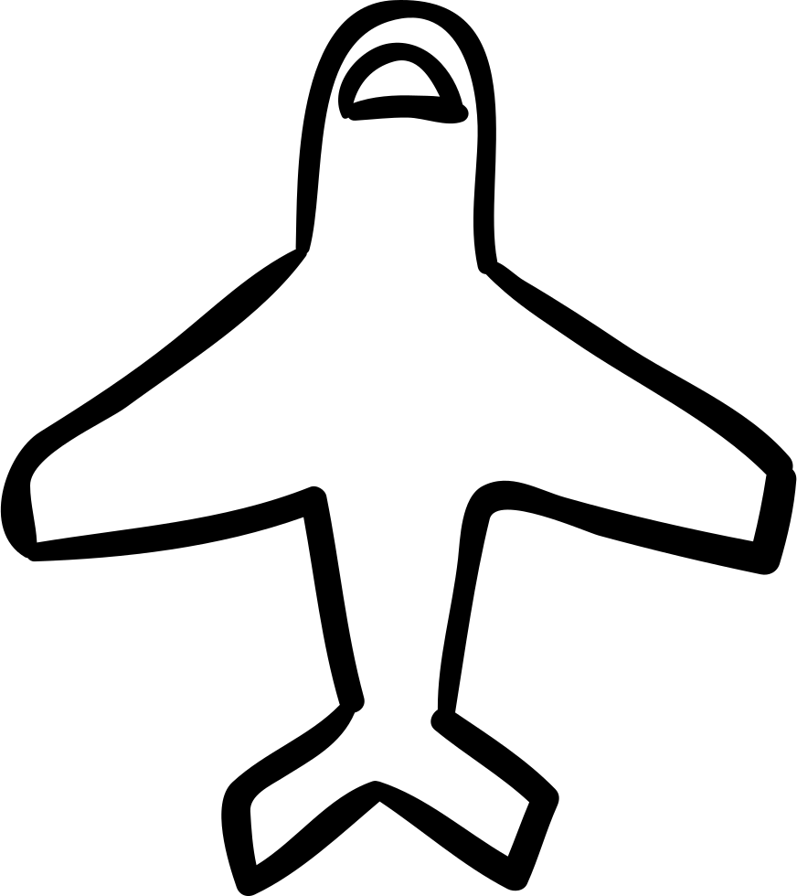 Airplane Outline Pointing Up - Airplane Outline Clip Art, HD Png Download - Transparent PNG Free Download