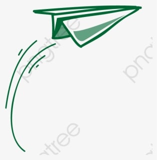 Green Paper Airplane, Airplane Clipart, Paper Plane, - Green Paper Plane, HD Png Download - Airplane Transparent PNG Free Download