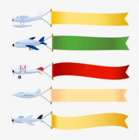 White Plane Banner Png For Kids - Airplane With Banner Png, Transparent - Airplane Transparent PNG Free Download