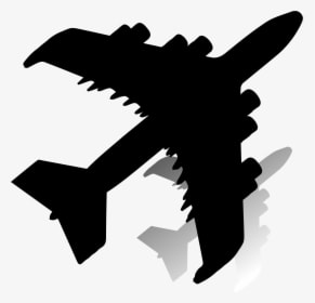 Airplane With Shadow Silhouette Clip Arts - Shadow Airplane Png, Transparent - Airplane Transparent PNG Free Download