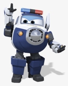 Paul The Police Airplane Robot - Character Super Wings Paul, HD Png Download - Airplane Transparent PNG Free Download
