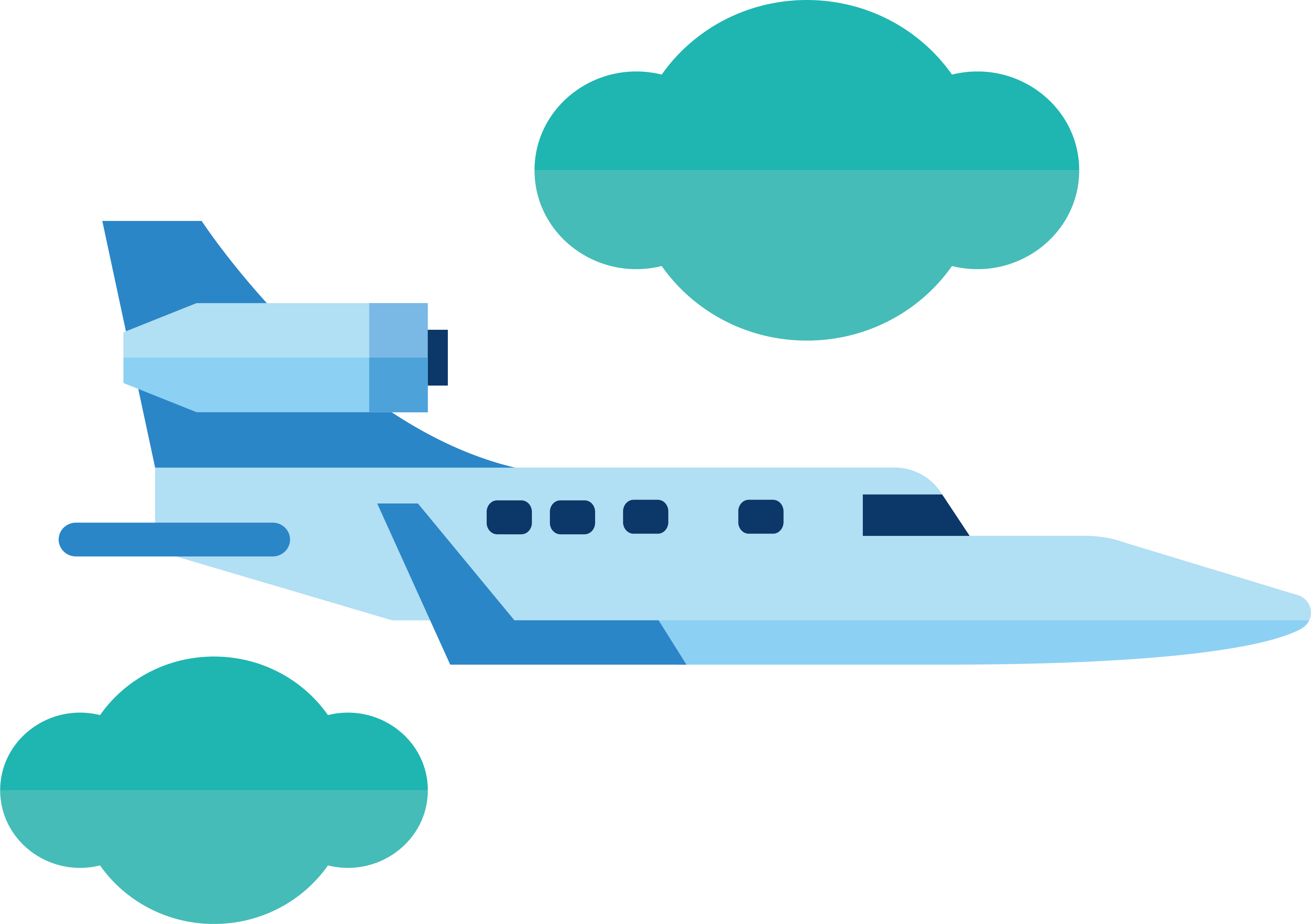 Aircraft Clip Art In The Clouds - Aeroplane In The Clouds Clipart, HD Png Download - Transparent PNG Free Download