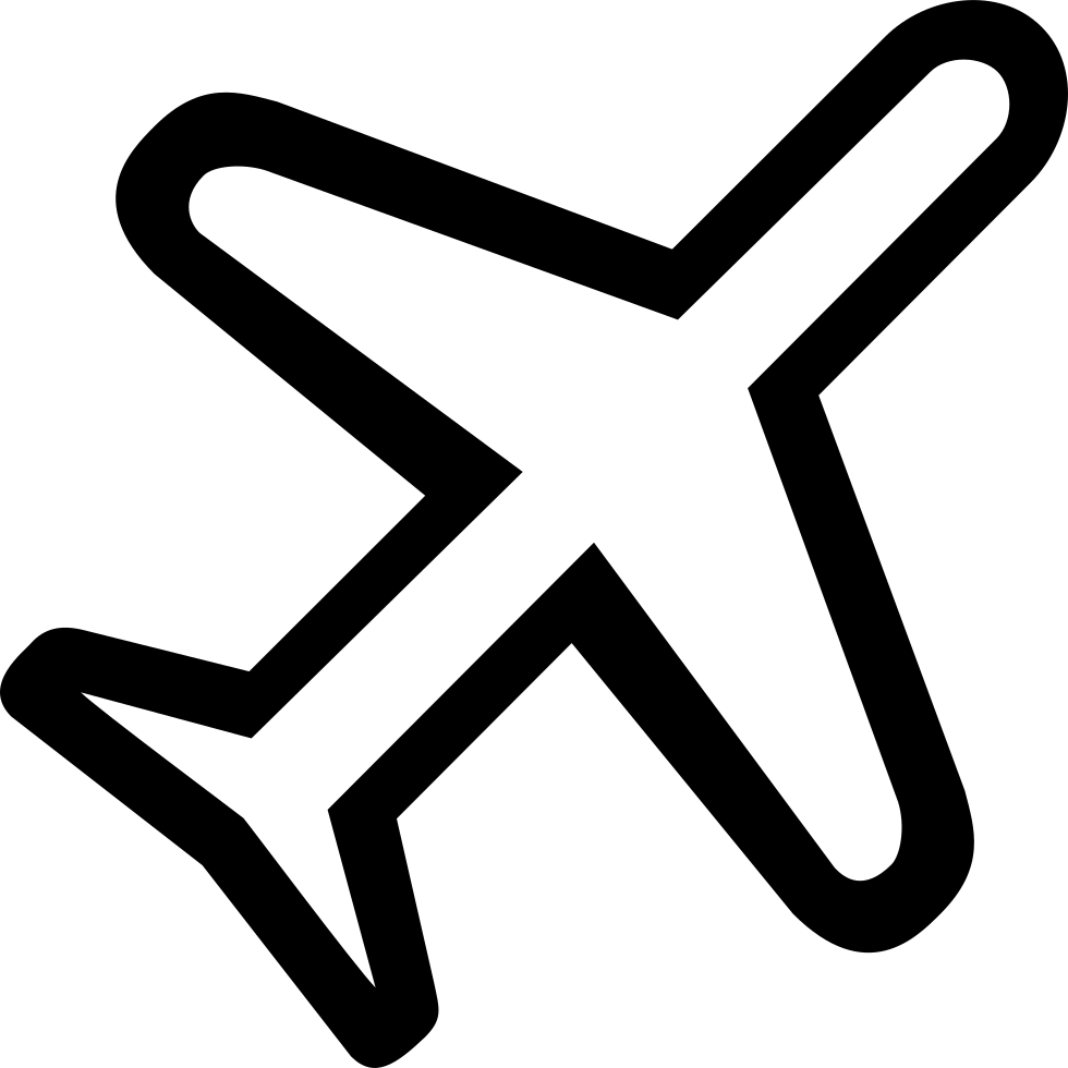Airplane Rotated Diagonal Transport Outlined Symbol - Simbolo De Avión Png, Transparent - Transparent PNG Free Download