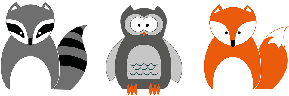 Waschbär Eule Fuchs Applikation Waldtiere - Fox And Owl Cartoon - Free Transparent PNG Clipart Images Download. - Owl Transparent PNG Free Download