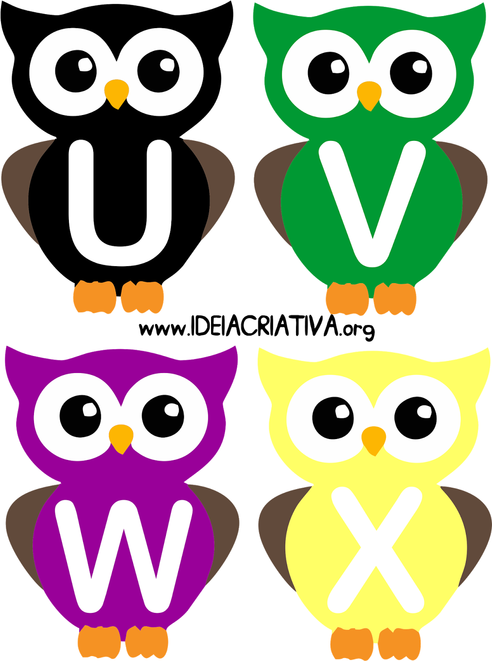 Alfabeto Letra Bastão Corujinhas - Baby Owl Alphabet - Free Transparent PNG Clipart Images Download. - Owl Transparent PNG Free Download