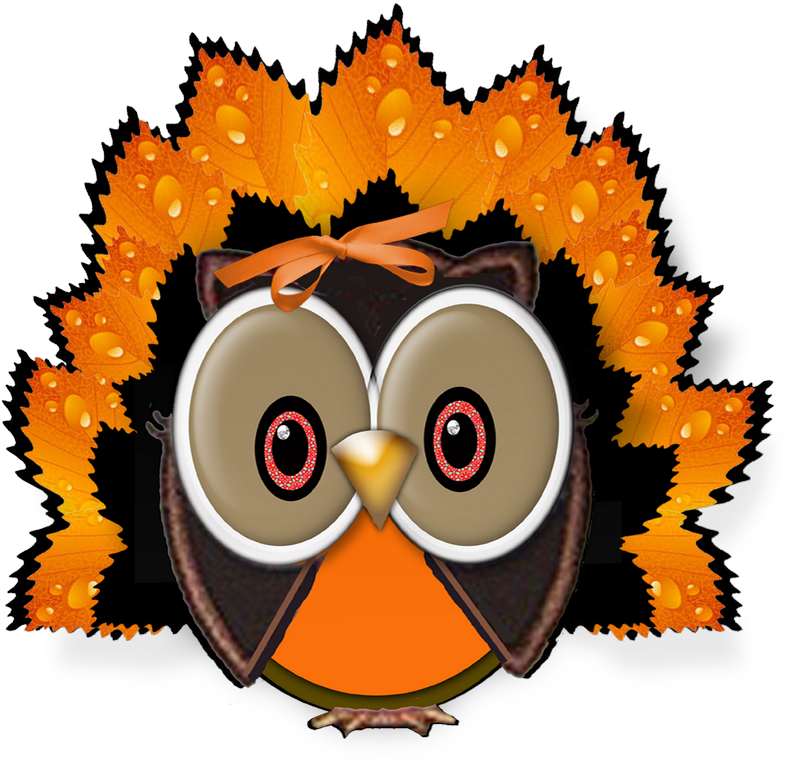 Turkey 2 Ha Ha Copy Blog Preview - Happy Thanksgiving Owls - Free Transparent PNG Clipart Images Download. - Owl Transparent PNG Free Download