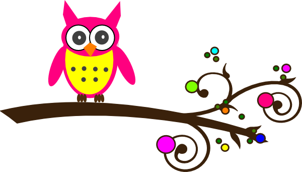 Pink - Baby - Owl - Clipart - Colorful Owl On Branch - Free Transparent PNG Clipart Images Download. - Owl Transparent PNG Free Download