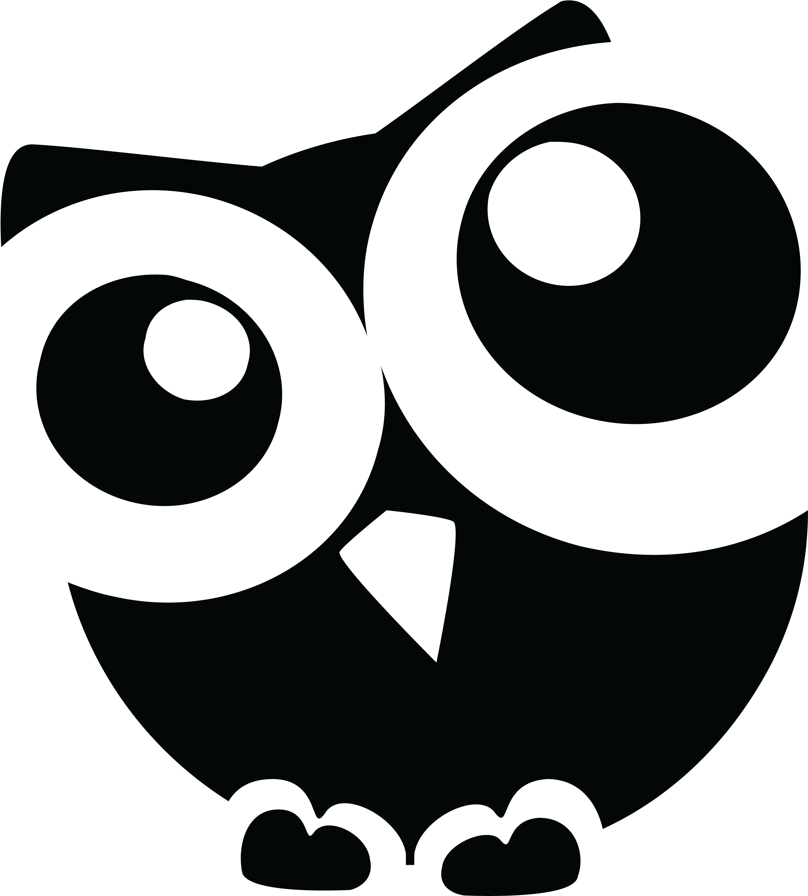Free Clipart Of A Curious Owl Black White - Owl Black And White - Free Transparent PNG Clipart Images Download. - Owl Transparent PNG Free Download