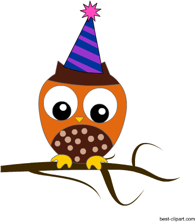 Cute Party Owl Free Clipart - Owl - Free Transparent PNG Clipart Images Download. - Owl Transparent PNG Free Download