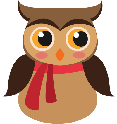 Owl With Scarf Cartoon - Owl - Free Transparent PNG Clipart Images Download. - Owl Transparent PNG Free Download