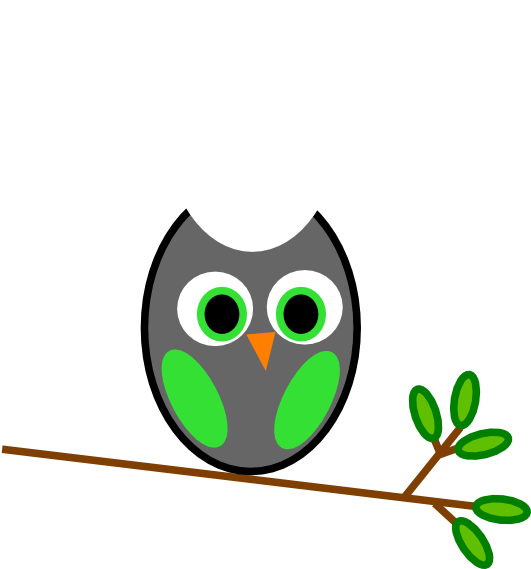 Green Gray Owl Clip Art At Clker - Owl Clip Art Free - Free Transparent PNG Clipart Images Download. - Owl Transparent PNG Free Download