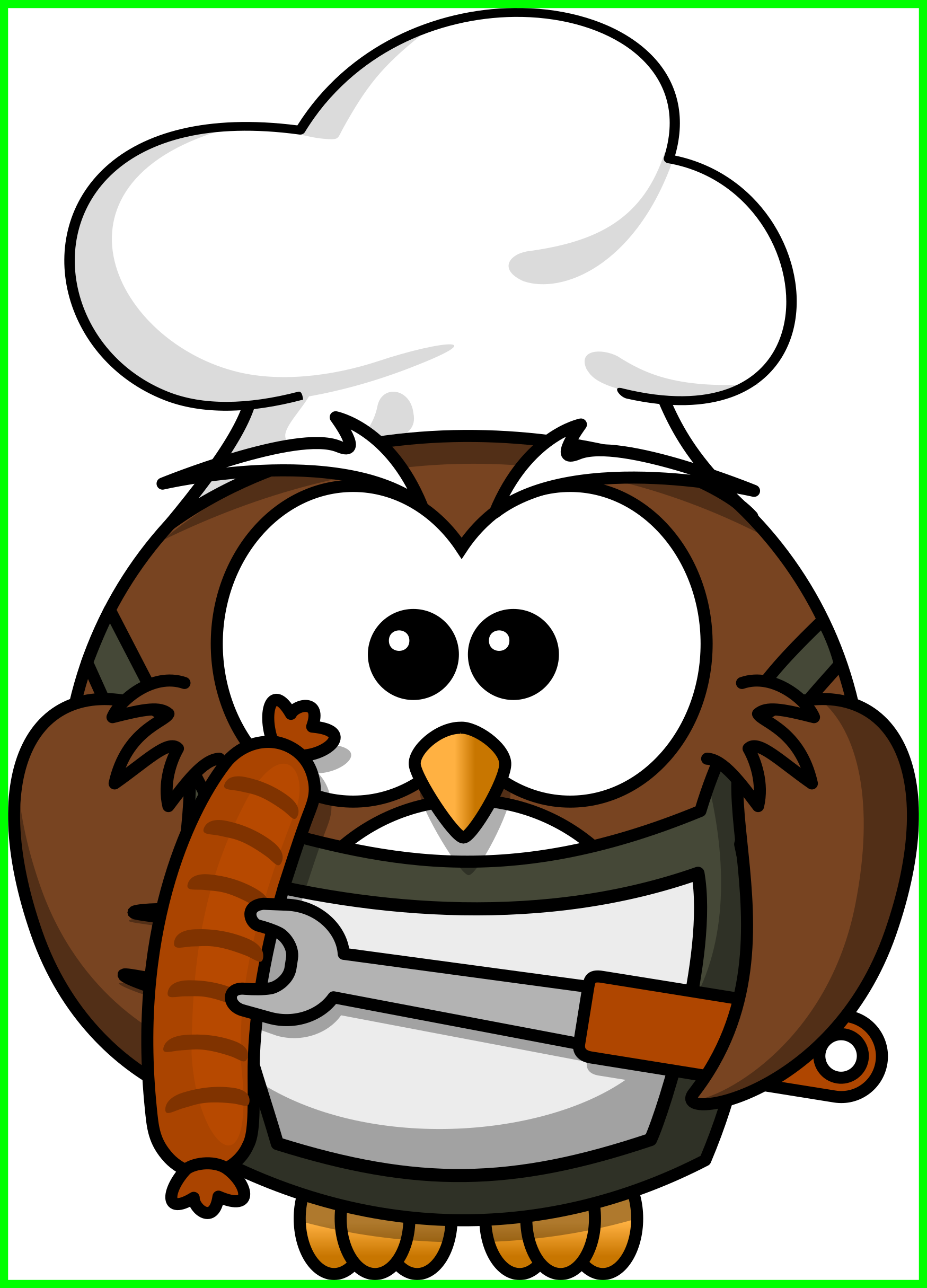 Awesome Owl With Sausage By Bocian On Openclipart Pict - Cartoon Owl - Free Transparent PNG Clipart Images Download. - Owl Transparent PNG Free Download