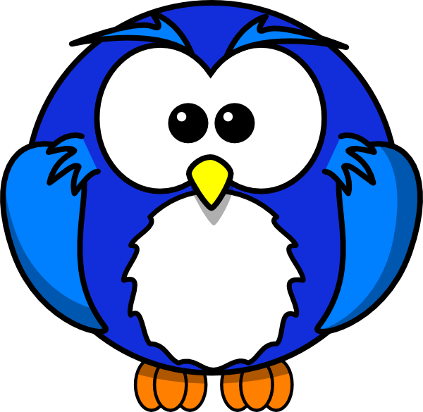 Blue Owl Clip Art At Clker - Cartoon Owl - Free Transparent PNG Clipart Images Download. - Owl Transparent PNG Free Download