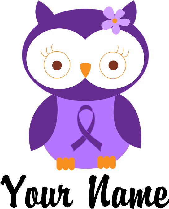 Personalized Purple Ribbon Owl Teddy Bear - Purple Ribbon Awareness Owl Ornament (round) - Free Transparent PNG Clipart Images Download. - Owl Transparent PNG Free Download