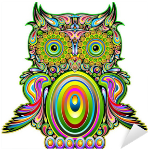 Owl Psychedelic Pop Art Design-gufo Psichedelico Decorativo - Owl Psychedelic Art Design Canvas Print - Small - Free Transparent PNG Clipart Images Download. - Owl Transparent PNG Free Download