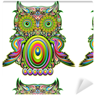 Owl Psychedelic Pop Art Design-gufo Psichedelico Decorativo - Owl Psychedelic Art Design Canvas Print - Small - Free Transparent PNG Clipart Images Download. - Owl Transparent PNG Free Download