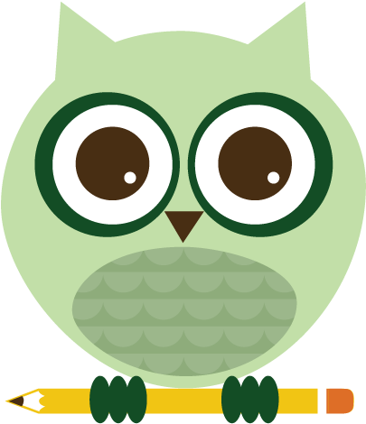 'green Owl With Pencil' - Owl - Free Transparent PNG Clipart Images Download. - Owl Transparent PNG Free Download