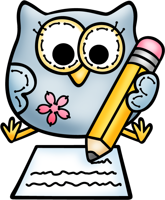 Core French - Owl Writing Clipart - Free Transparent PNG Clipart Images Download. - Owl Transparent PNG Free Download