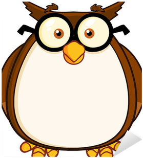Wise Owl Teacher Cartoon Character With Glasses Sticker - Cartoon Wise Owl - Free Transparent PNG Clipart Images Download. - Owl Transparent PNG Free Download