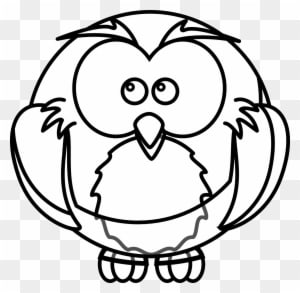 Owls - Cartoon Black And White Owl - Free Transparent PNG Clipart Images Download. - Owl Transparent PNG Free Download
