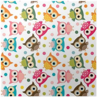 Cute Colorful Bird Seamless Pattern With Owls And Dots - Owl - Free Transparent PNG Clipart Images Download. - Owl Transparent PNG Free Download