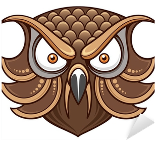 Vector Illustration Of Cartoon Owl Head Sticker • Pixers® - Owl Head Cartoon - Free Transparent PNG Clipart Images Download. - Owl Transparent PNG Free Download